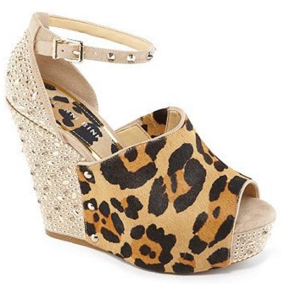Gianni Bini Shoes - Gianni Bini Cheetah Print and Crystal Wedges
